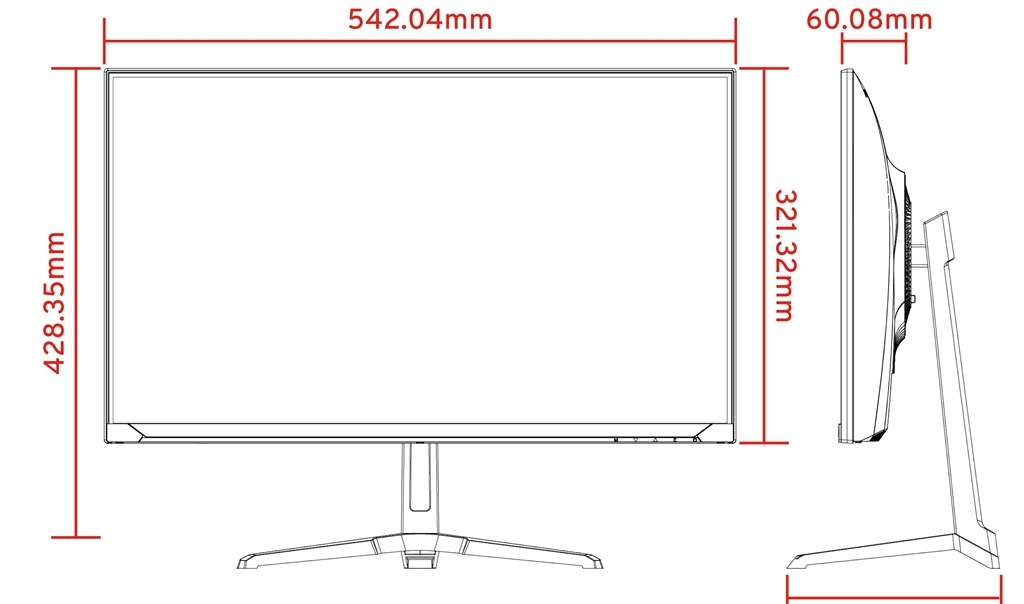 モニター内の表示枠』 Pixio PX248 Wave White [23.8インチ ホワイト