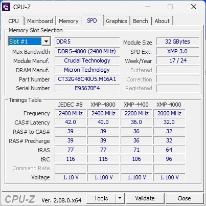 M/Bとの相性でしょうか？』 crucial CP2K32G56C46U5 [DDR5 PC5-44800