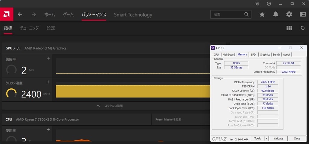 数日前自身2回目の自作pcを組みましたがクロック速度が変です。』 AMD