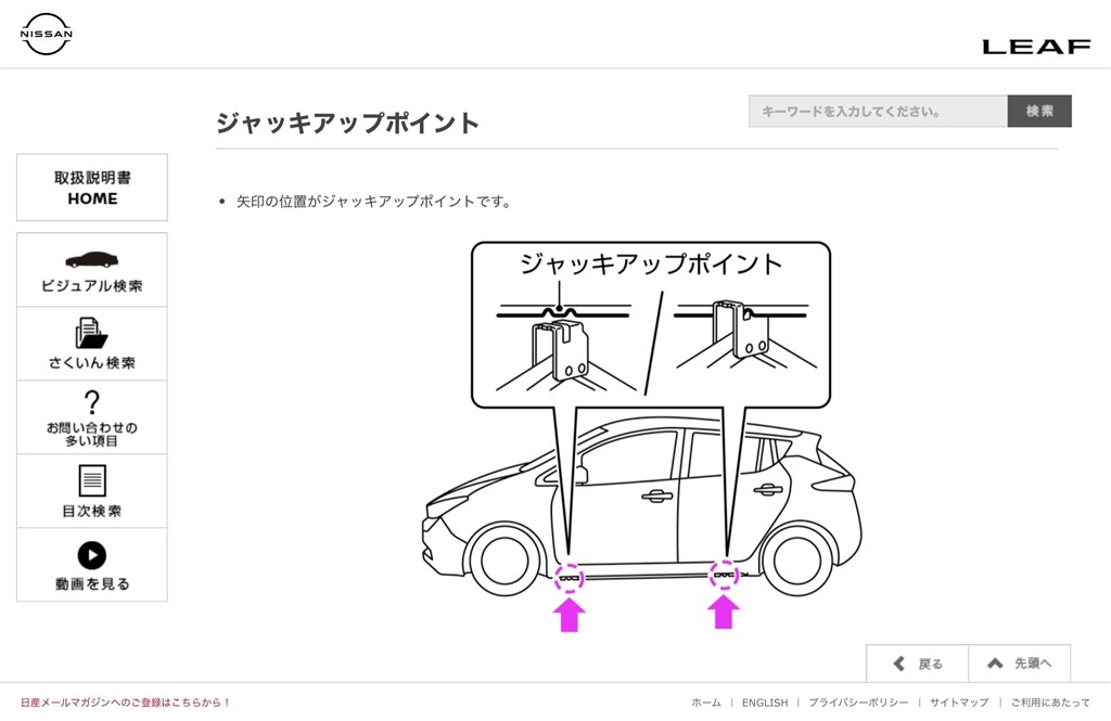 リーフに積載するスペアタイヤについてお教え下さい』 日産 リーフ 