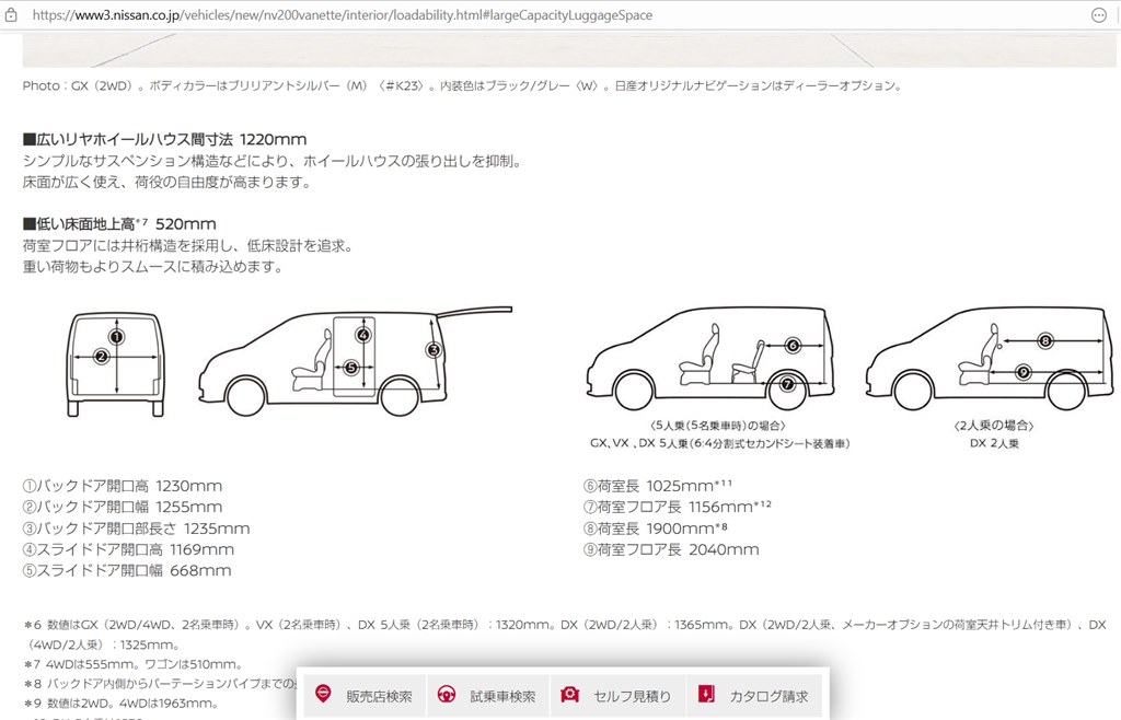NV2005人乗りワゴン左右柱間の幅を教えていただけませんか。』 日産  