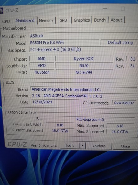 【新品未使用】B650M PRO RS WiFi ドスパラ限定モデル ASRock B650M Pro RS WiFi (B650 AM5 MicroATX) ドスパラ限定