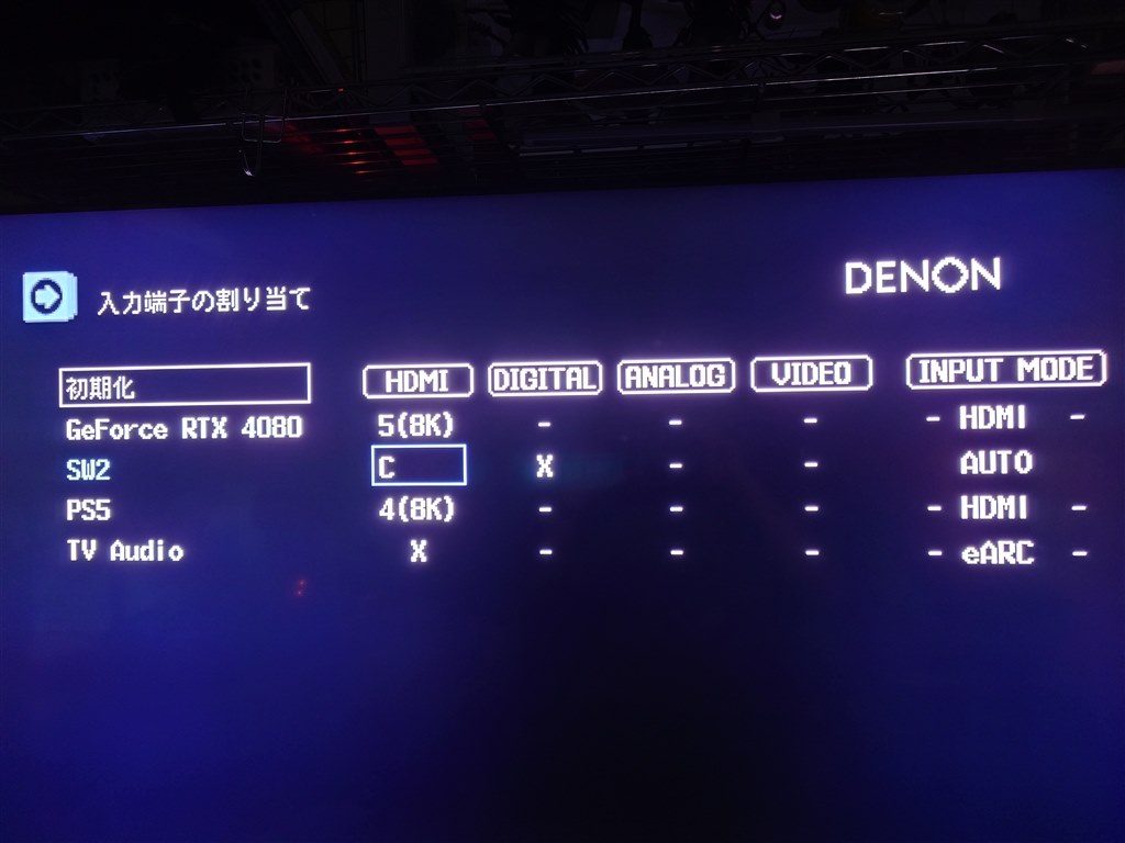 一部の入力ソースで 入力端子の割り当てができないです』 DENON AVR