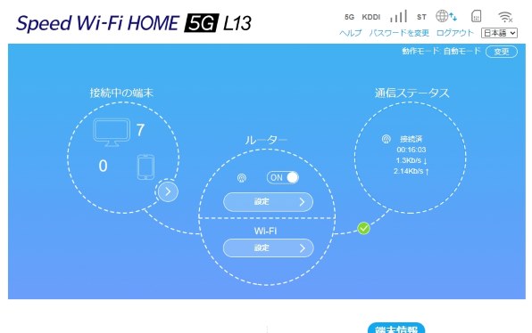 Speed Wi-Fi HOME 5G L13 – ZTE Device Japan