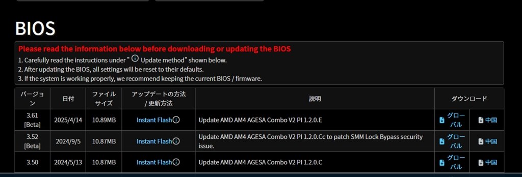 BIOSは最新に更新した方が良いでしょうか？』 ASRock A520M-HDV の