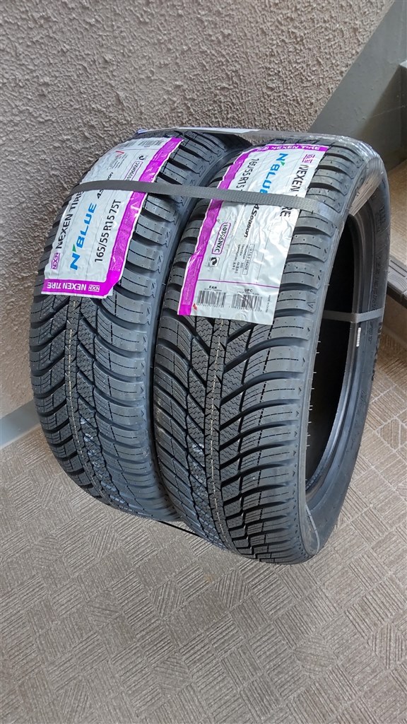タ8 ムーヴ 純正 オールシーズンタイヤ 165/55R15 23年製造 バリ山