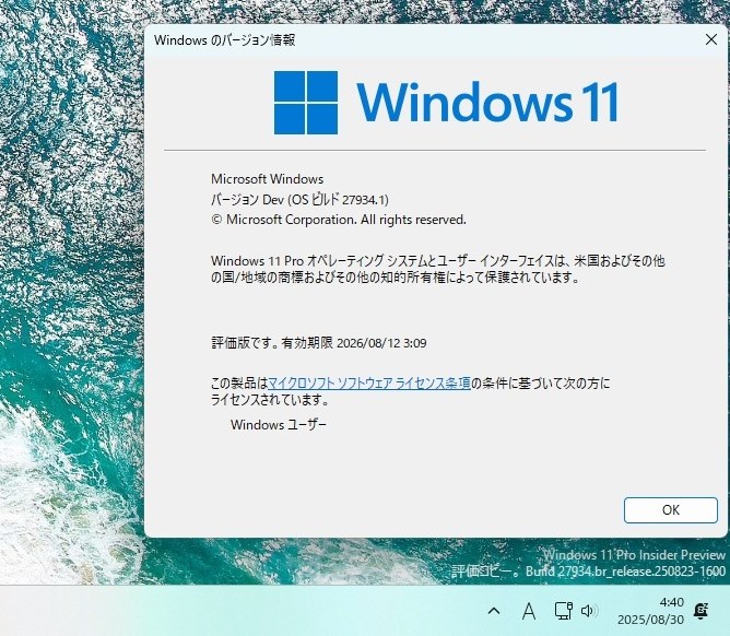 Win11(Canary)27934.1 Update』 クチコミ掲示板 - 価格.com