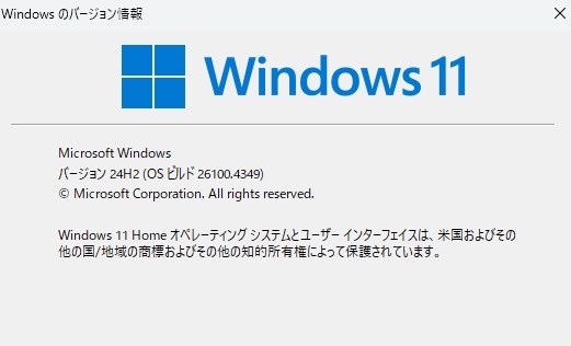 Windows11 24H2をインストールした』 MSI H110M PRO-VH のクチコミ