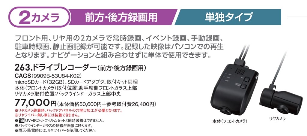 小型カメラの前後のドラレコありますか？』 スズキ ラパン 2015年