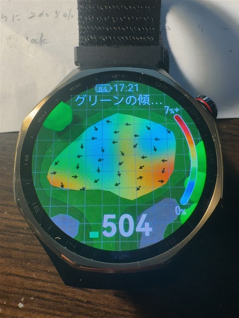 グリーン表記は全くあてにならない 高低+傾斜 の高低の機能なし