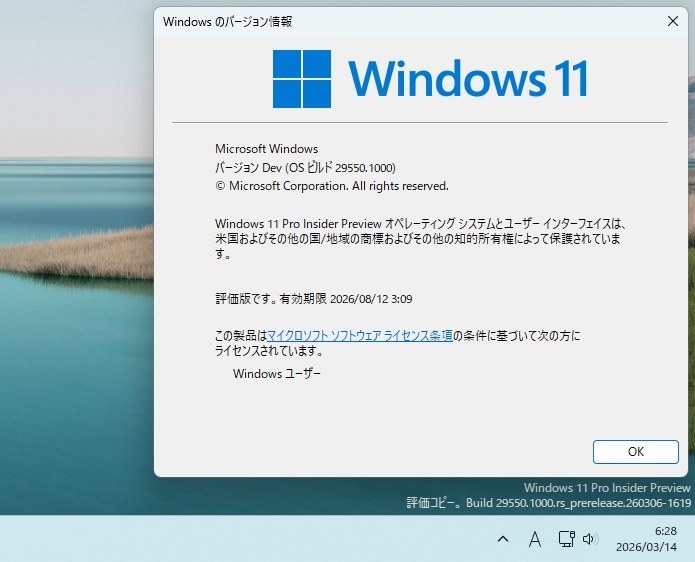 Win11(Canary)29550.1000 Update』 クチコミ掲示板 - 価格.com