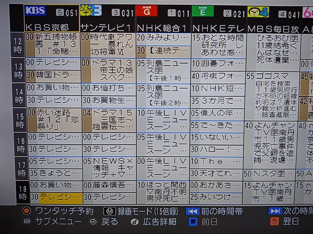 ビデオの番組表が極めて見づらい』 SONY BRAVIA KJ-32W500E [32インチ
